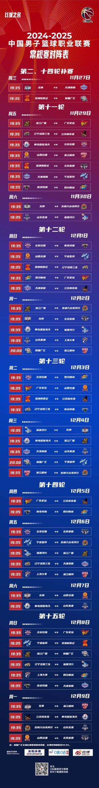CBA篮球联赛什么时候开始？2024-2025赛季CBA开赛时间公布！