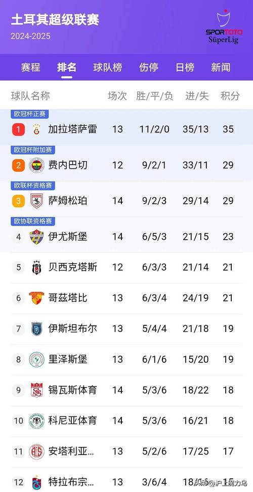 深入了解土超联赛：实力排名及球员水平分析