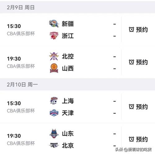 想知道CBA比赛时间？这里有你想要的完整赛程