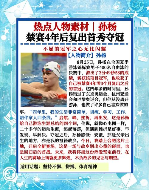 孙杨的禁赛还剩多少时间？四年零三个月禁赛已全部结束！