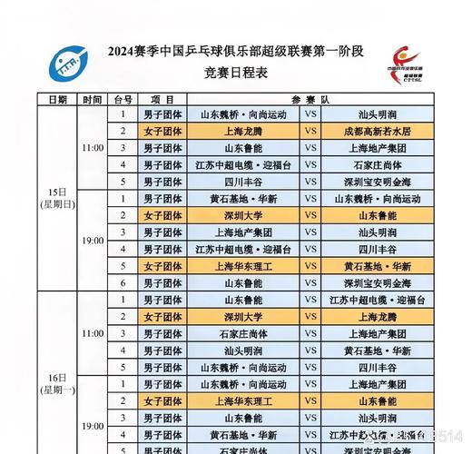 乒超联赛多久举办一次？详解赛事时间安排和赛程