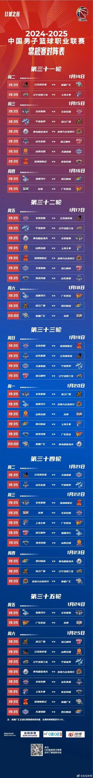 想知道CBA比赛时间？这里有你想要的完整赛程