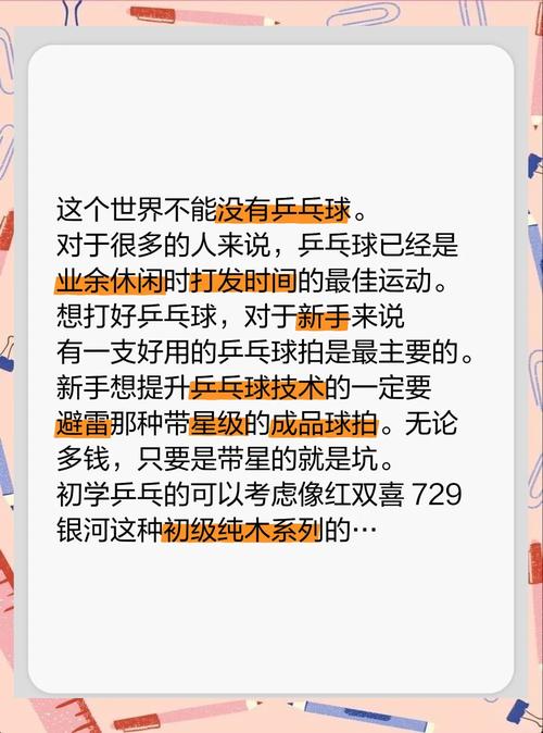 入门级乒乓球拍几星最好？星级与球技匹配指南