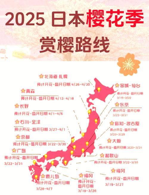日本樱花几月份开？各地樱花开花时间表速览