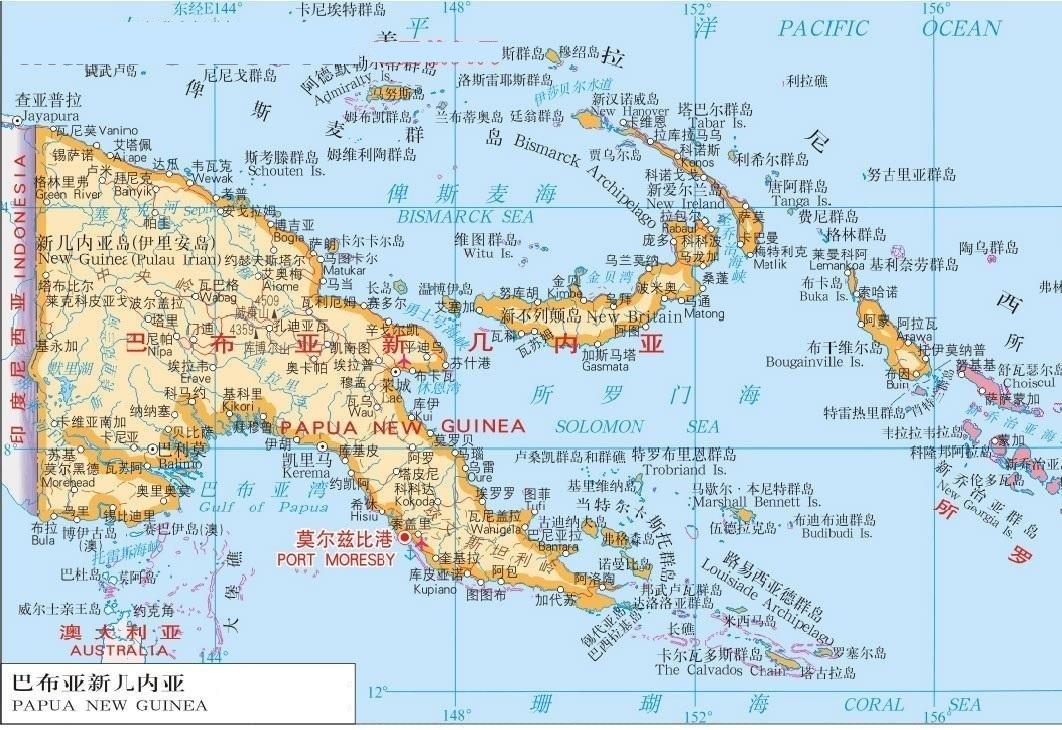 巴布亚新几内亚地图详解：地理位置与周边国家