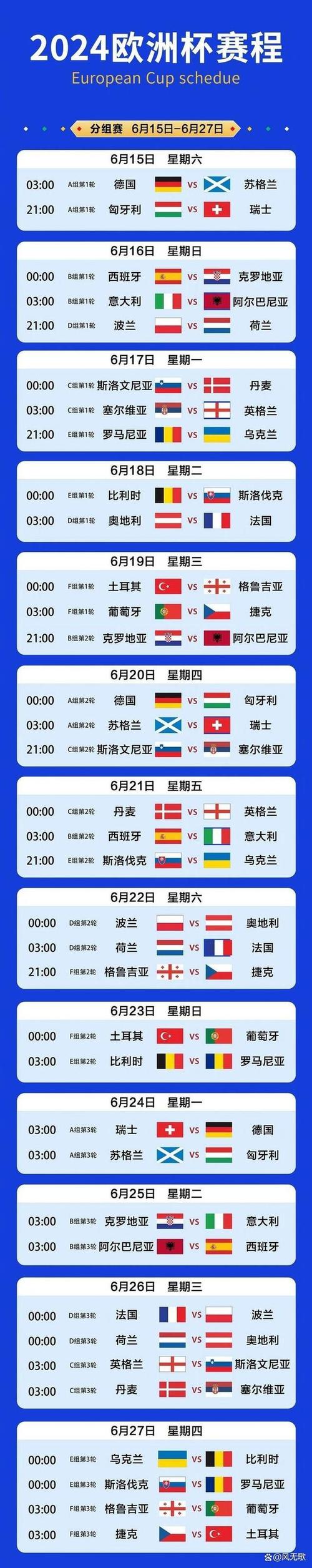 2024欧洲杯什么时间开赛？完整赛程安排及精彩看点抢先看