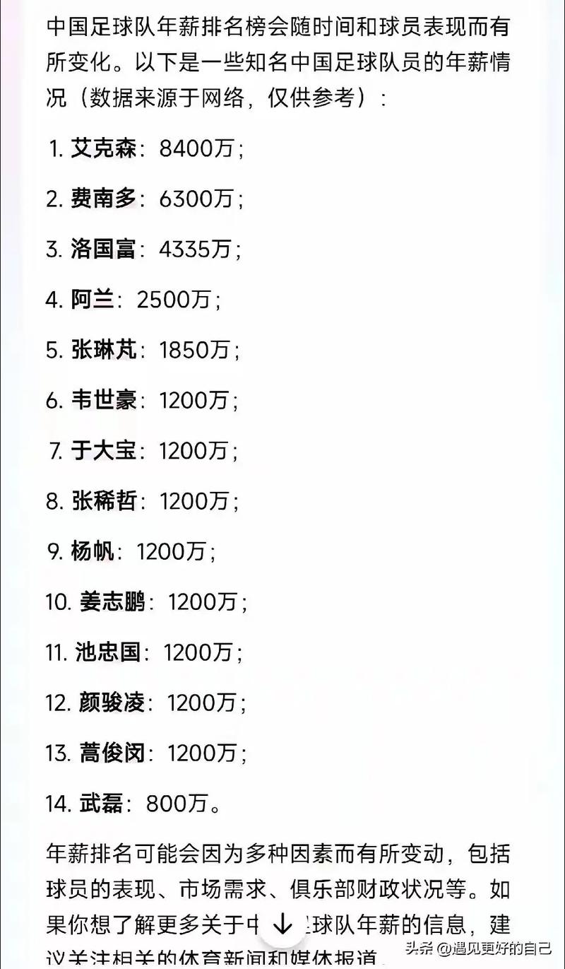 国足球员年薪曝光，看看谁的收入最高？
