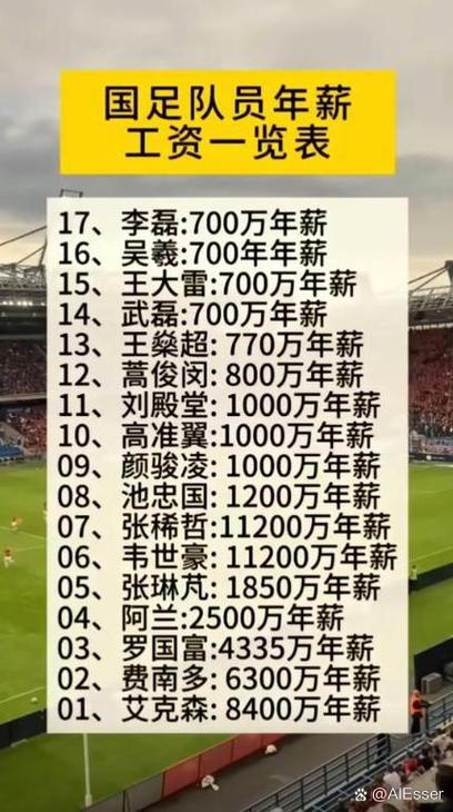 国足球员年薪曝光，看看谁的收入最高？
