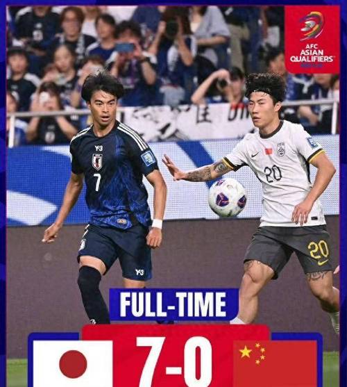 最近中日足球赛结果怎样？国足遭日本血洗，0比7惨败！