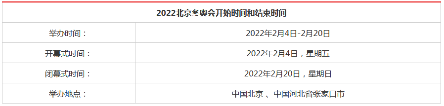 北京冬奥会开幕时间确定了吗？快速了解开幕时间！