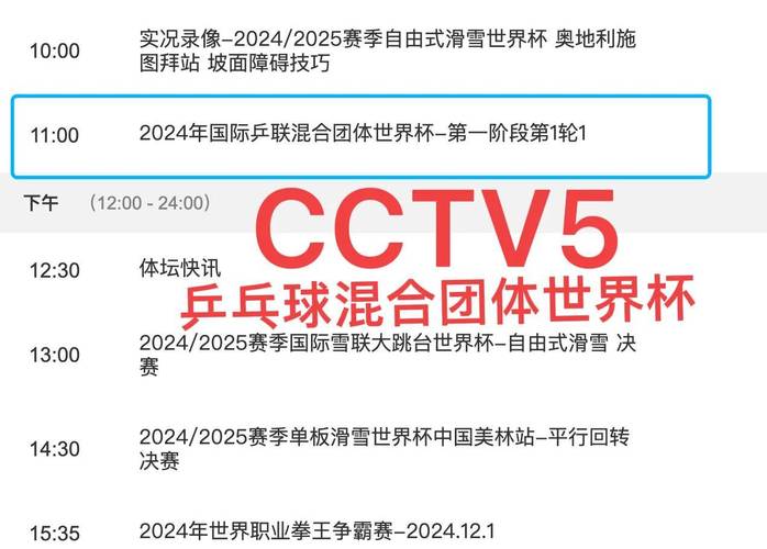 乒乓球决赛今天几点直播？CCTV5直播时间，不容错过！