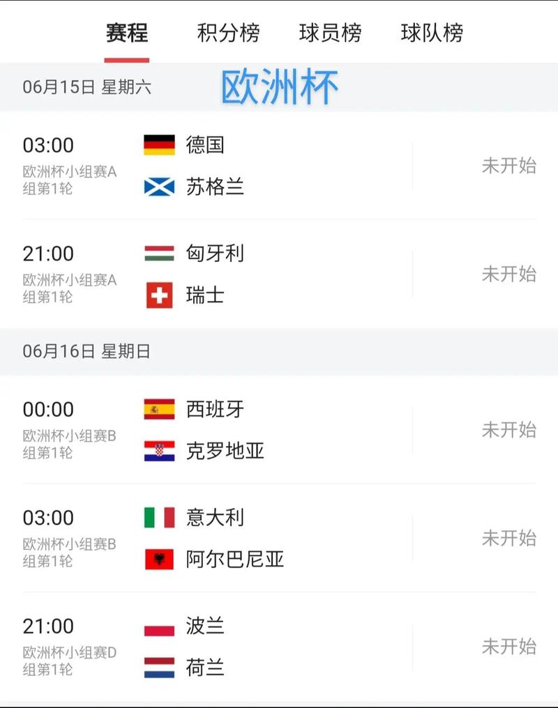 欧洲杯比赛时间是什么时候？2024年德国看球指南！