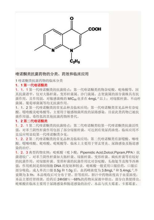 喹诺酮类药物都有哪些？适用疾病及用药注意事项