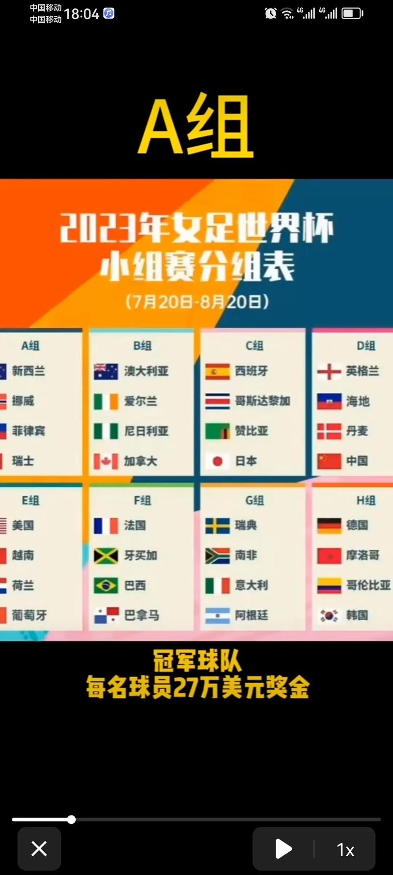 女足世界杯在什么时候举行？中国女足比赛时间安排