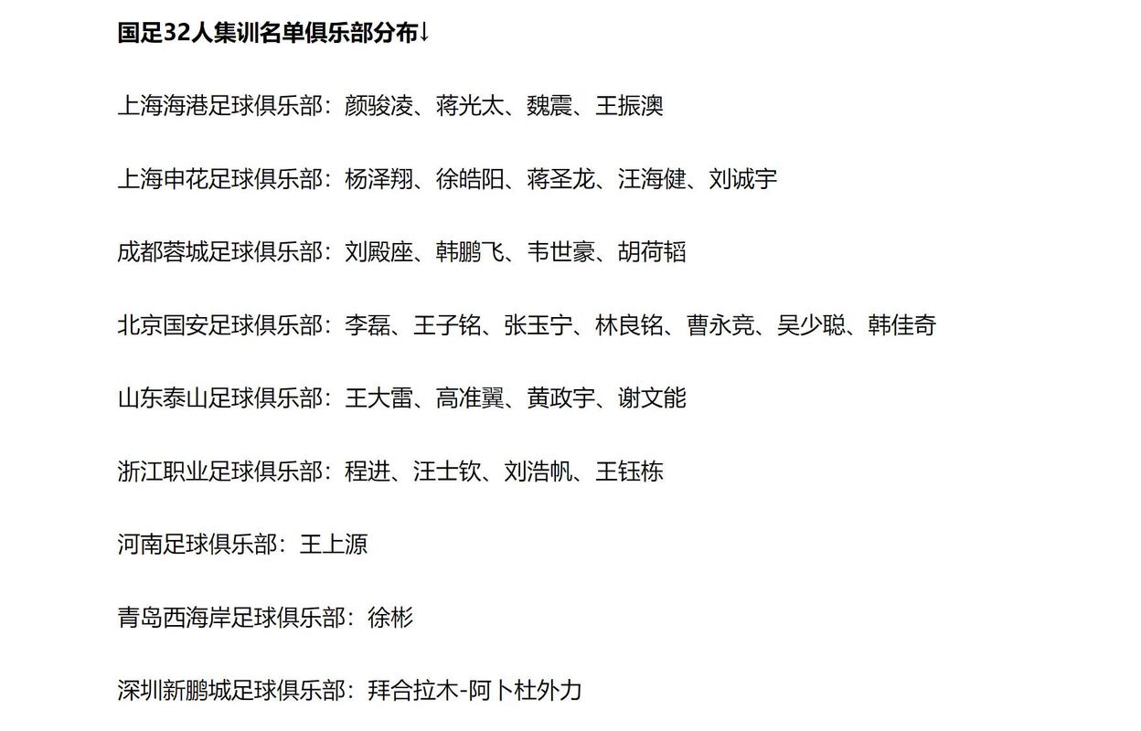 国足规划了几个球员？最新名单及未来规划大揭秘！