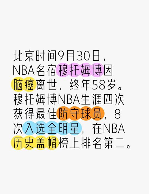 NBA最近一位去世的名人是谁？穆托姆博去世引球迷悼念