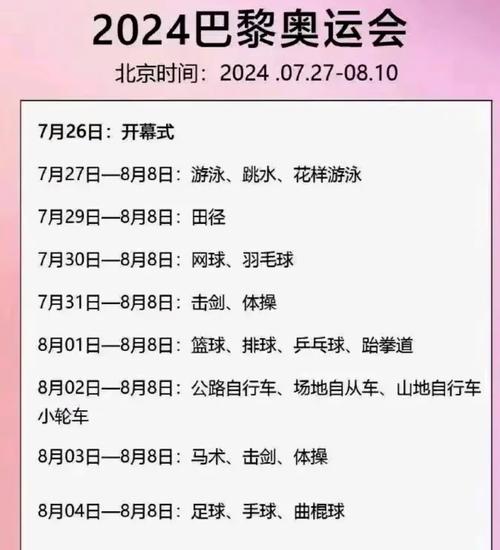 想知道奥运会几月几日举行？各个奥运会的举办时间