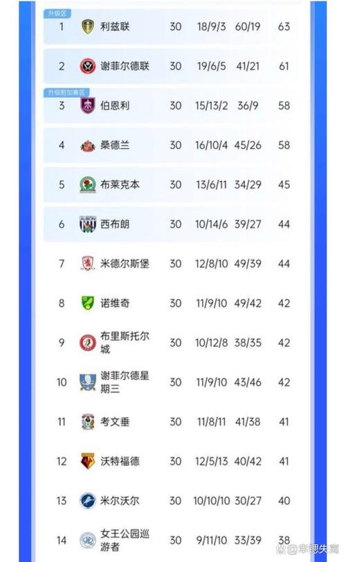 英冠前几名冲超！谁将进入英超联赛？