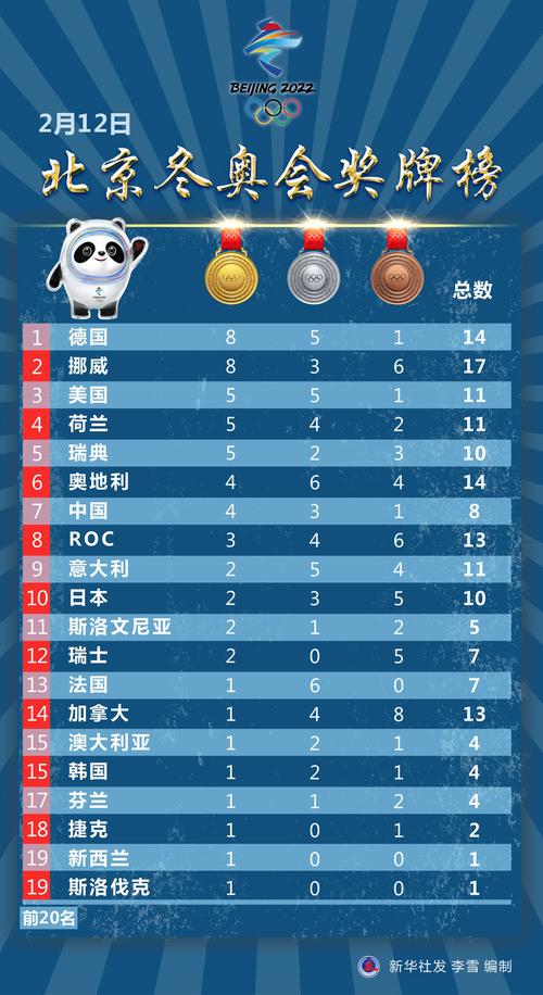 中国在冬奥会中排名第几？完整排名及奖牌数一览！
