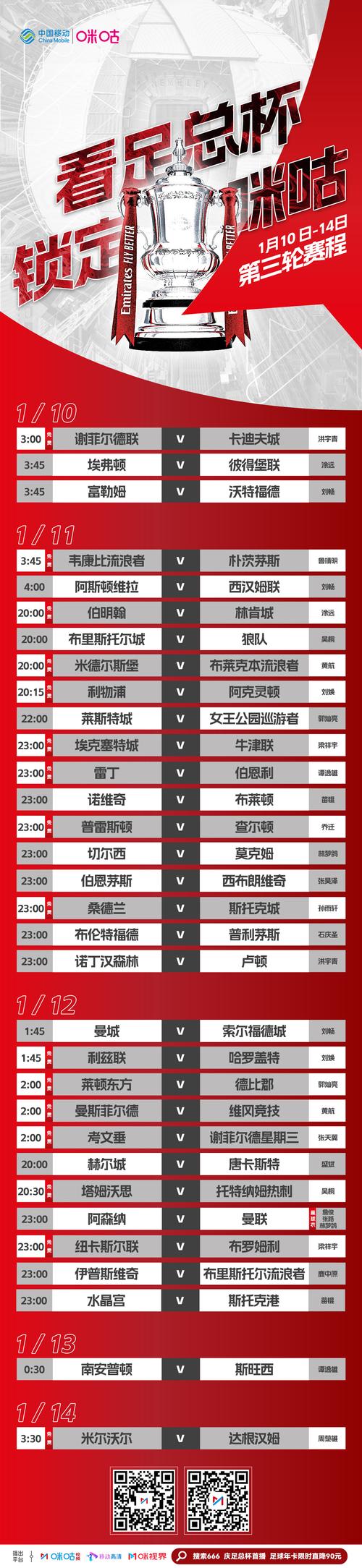 想知道足总杯啥时候开始？最新足总杯赛程安排及比赛时间