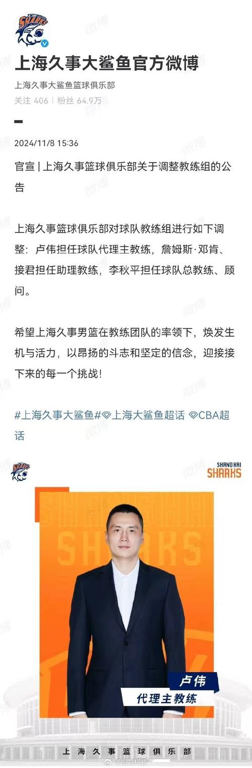 上海男篮主教练人选确定了吗？最新官方消息公布
