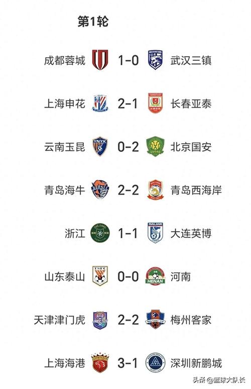 中超19轮战报最新积分榜排名大变天